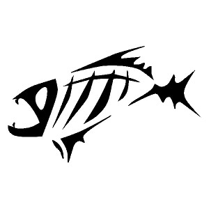 Hunting and Fishing Decals Fish Bones Fishing Decal