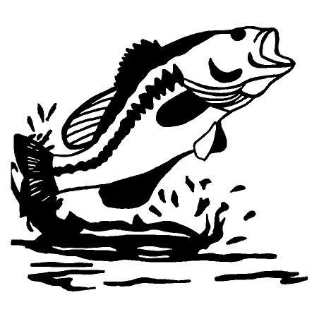 Fish Jumping Out Of Water Vinyl Decal Sticker | Fishing Decals and Stickers