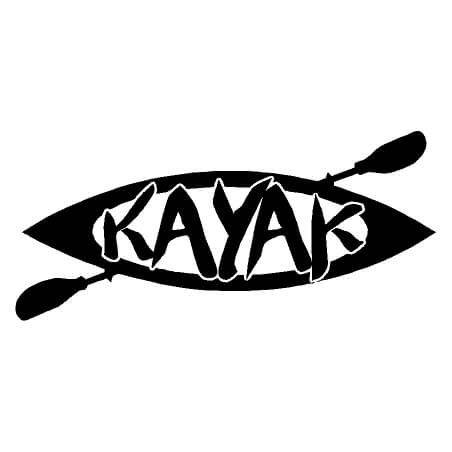 International Kayak decal,conserving watersheds,clearvinyl sticker w/purple logo 
