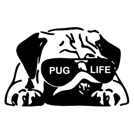 Download Pug Life Vinyl Decal Sticker Dog Decals Stickers Country Boy Customs Store