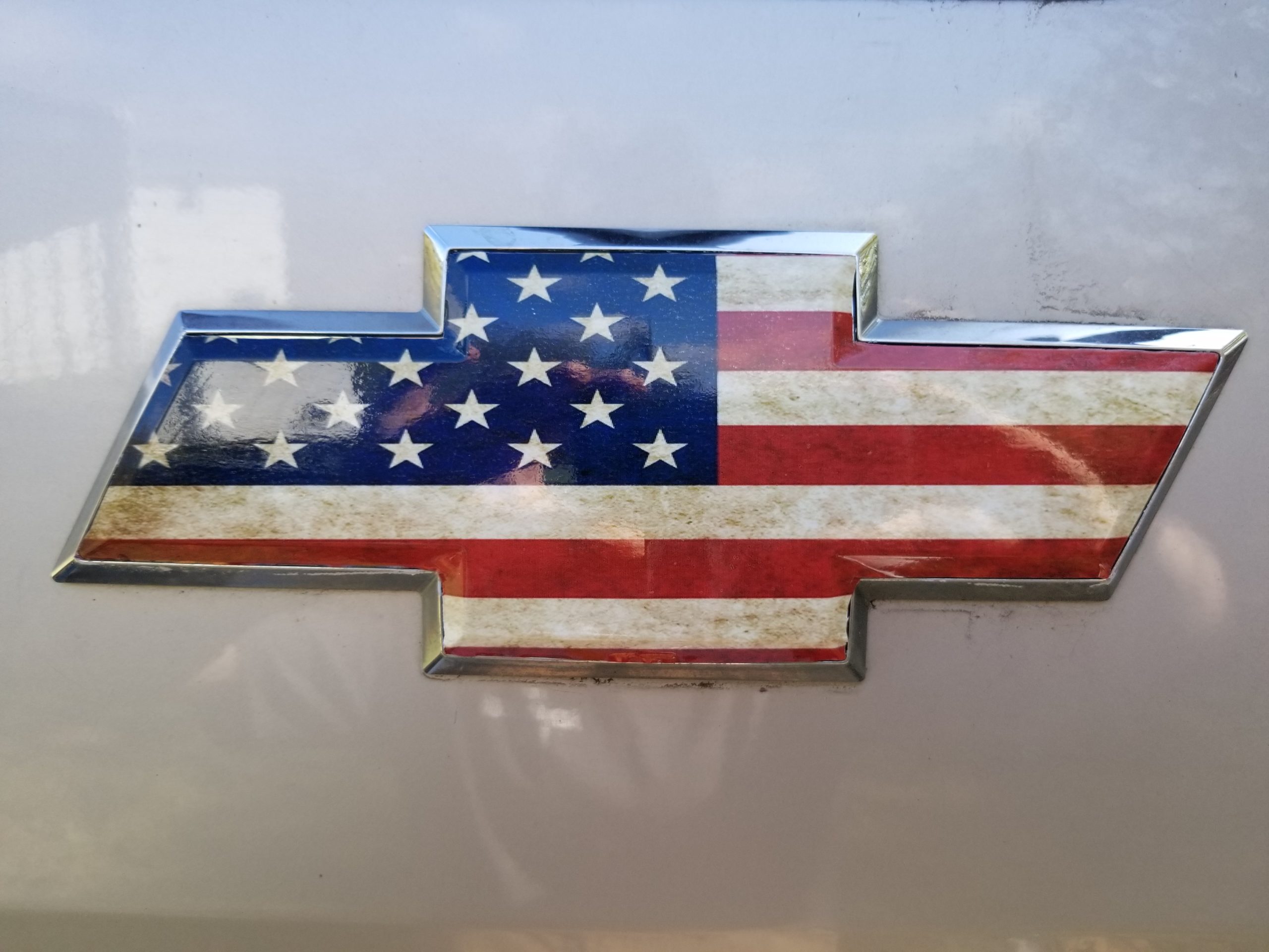 CJ 2 Skull American Flag US Universal Chevy Silverado Vinyl Emblem Overlay /1161