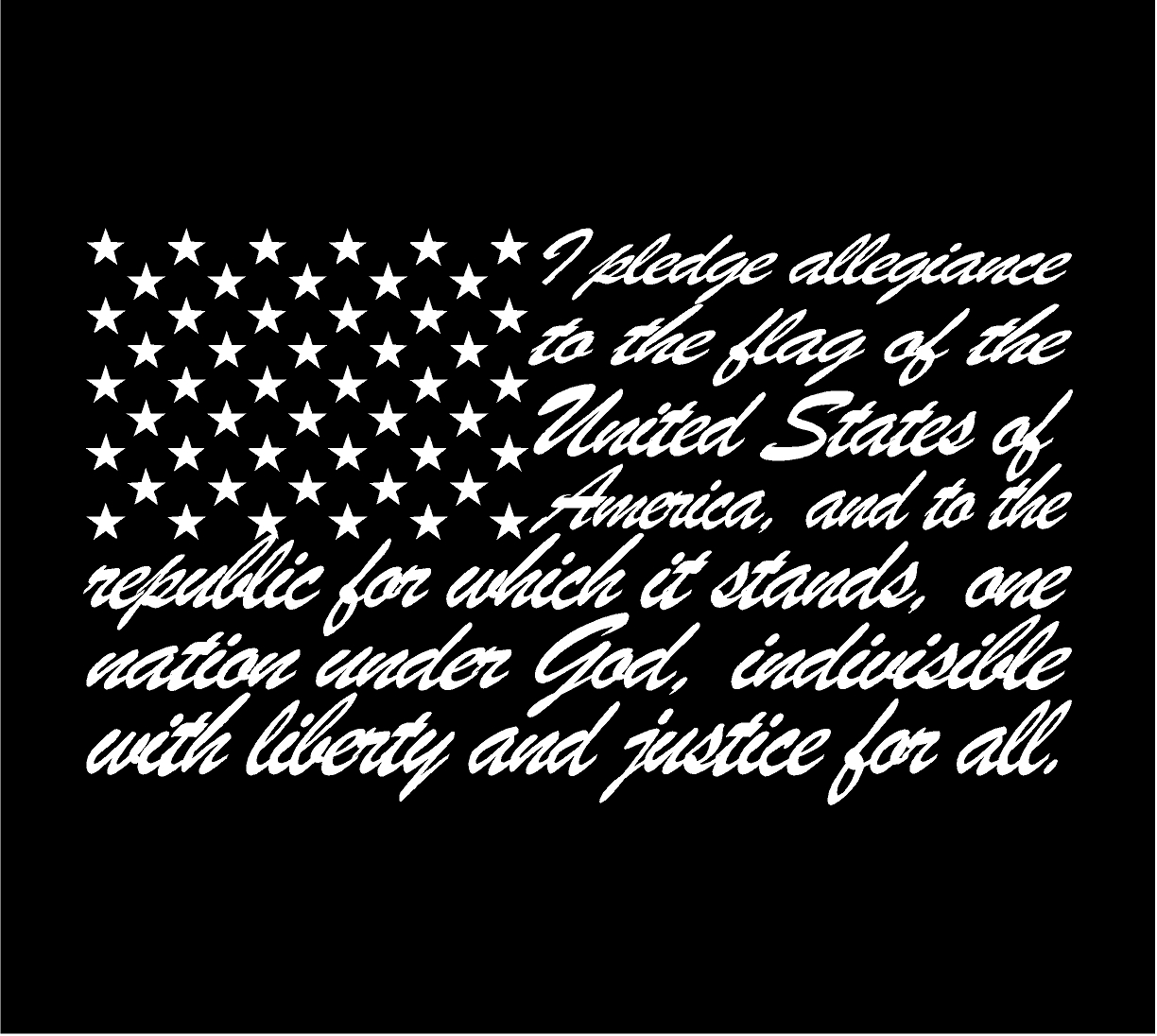 Pledge of Allegiance American Flag vinyl sticker Patriotic USA Nation Republic God Liberty Justice