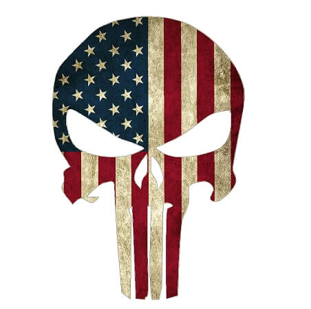 American Flag Skull with Crossbones Vinyl Sticker Waterproof Decal 
