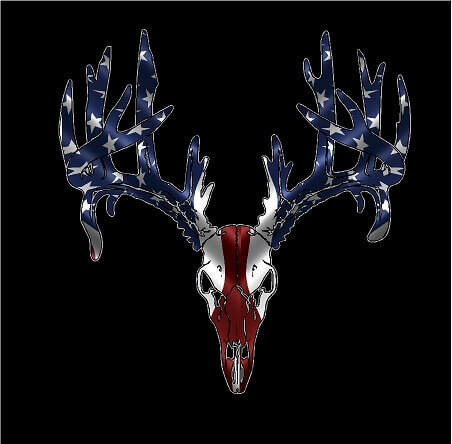 Keep It Redneck American Flag Deer Skull S4 Vinyl Sticker Decal USA patriot hunt 
