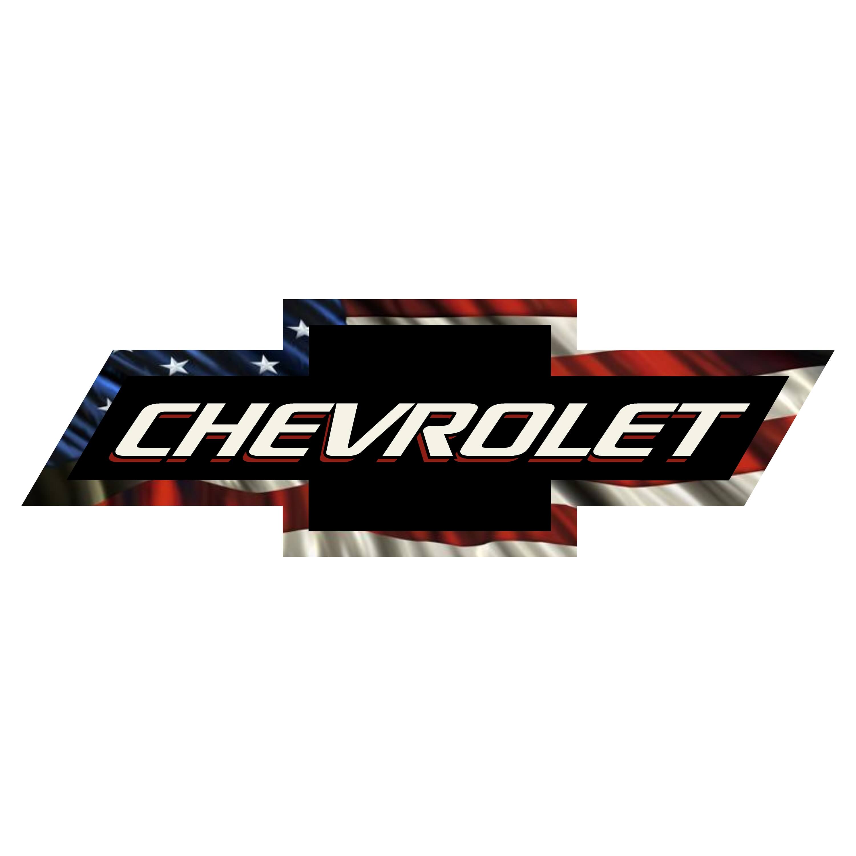 Chevy Bow Tie American Flag Decal/Sticker Vinyl Silverado Chevrolet FLG88lg 