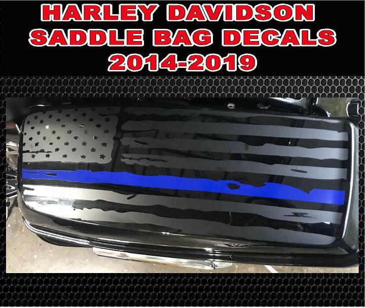 114 Saddlebag Reflector Decals For 93-13  Harley BLUE CHROME SKULL