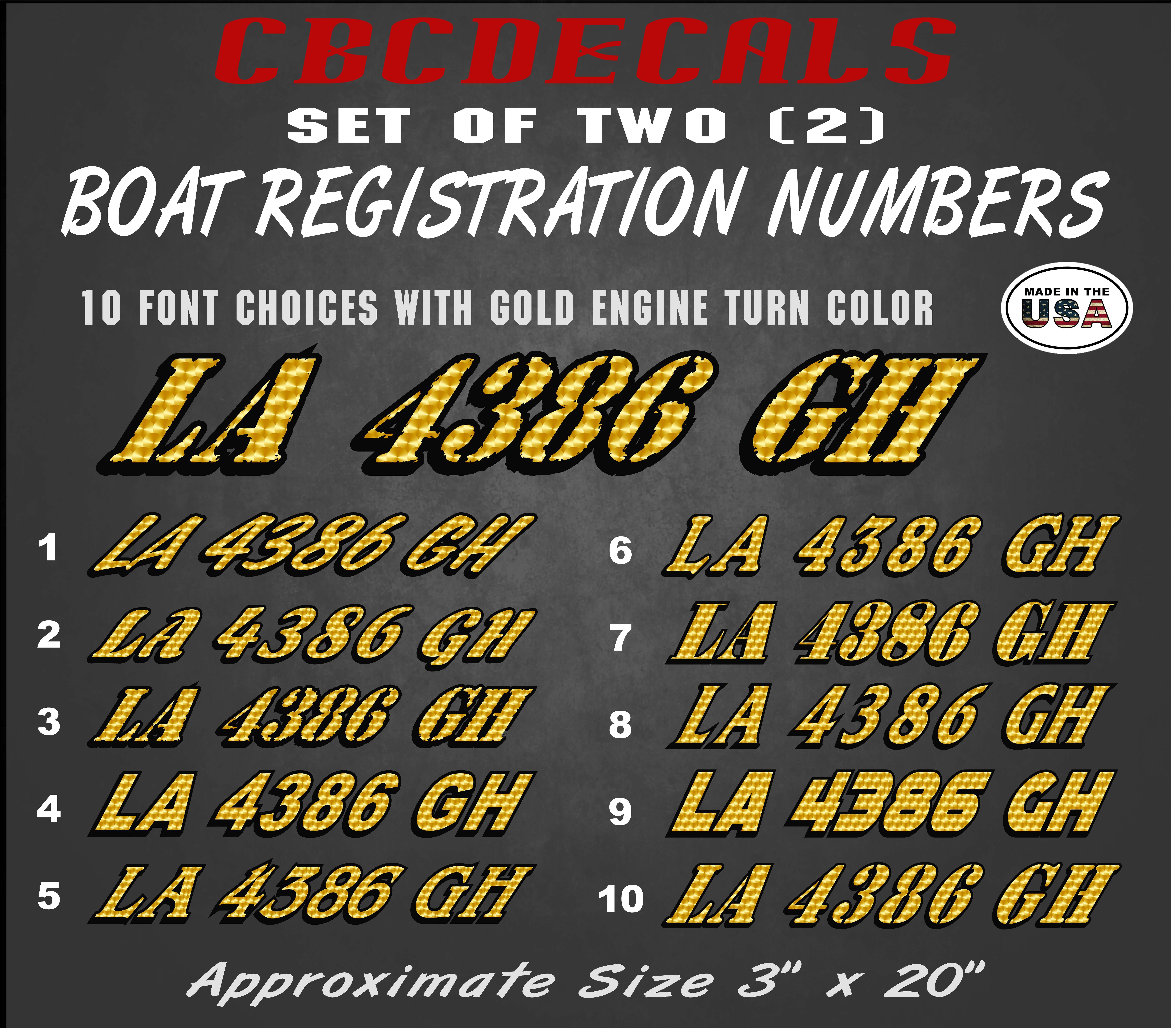 CUSTOM BOAT REGISTRATION NUMBERS DECALS LETTERING PWC numbers lettering stickers 