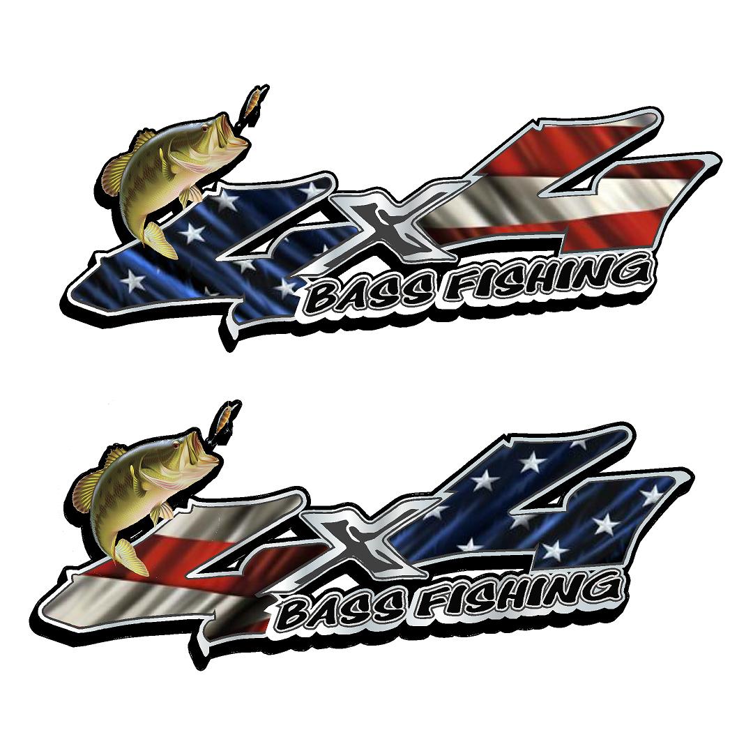 Rogue River Tactical Bass Fish USA Flag Sticker Decal Fishing